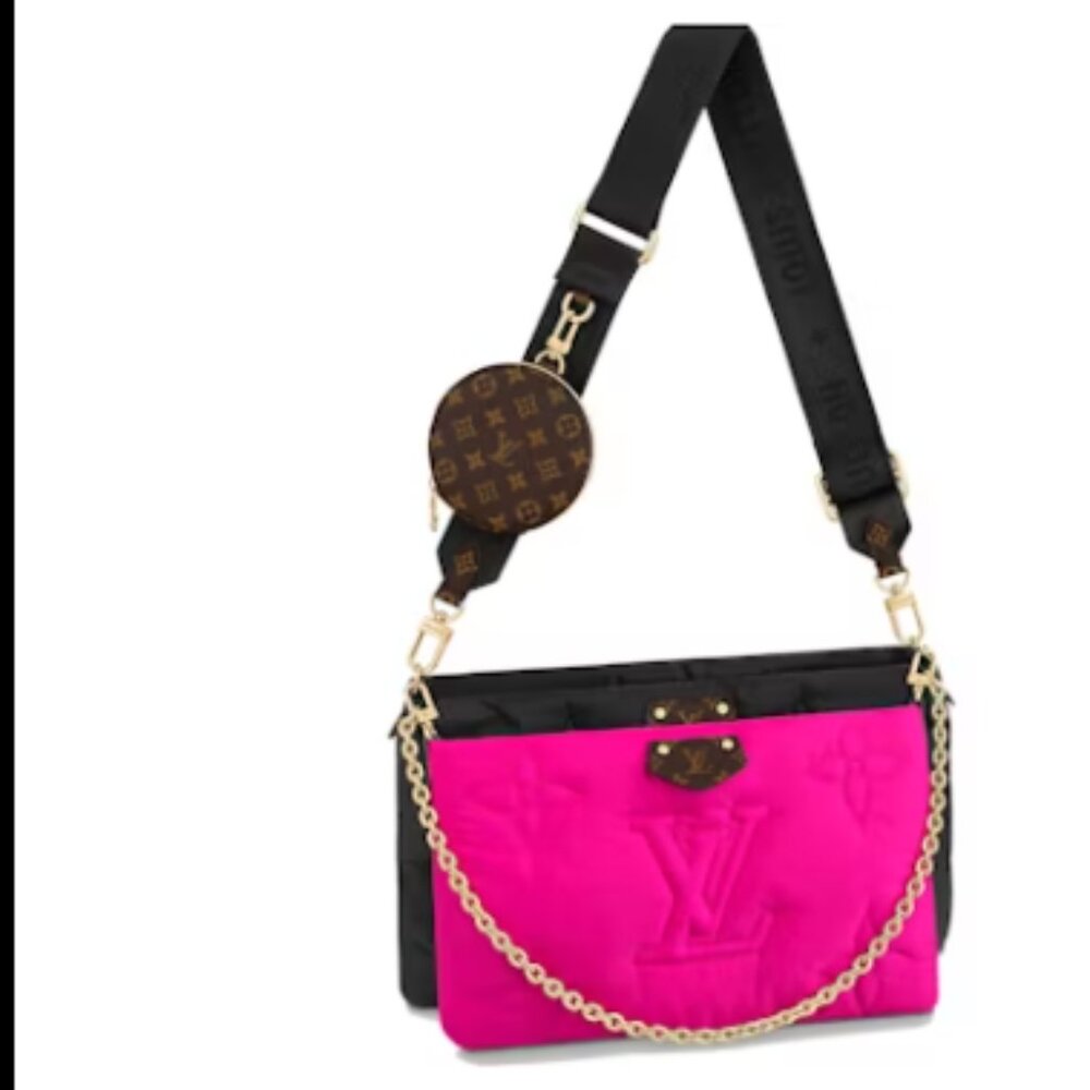 RARE Louis Vuitton Multi Pochette Accessory Bag Pillow Black/Pink